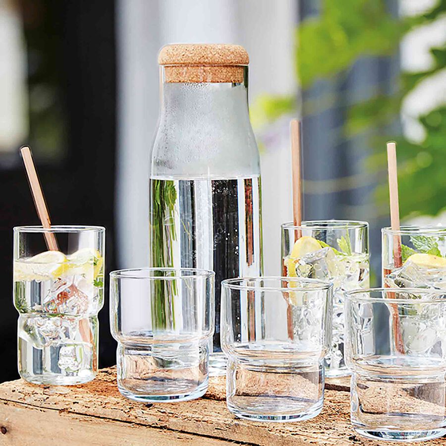 Botella de vidrio con tap&oacute;n de corcho Orlan 1L