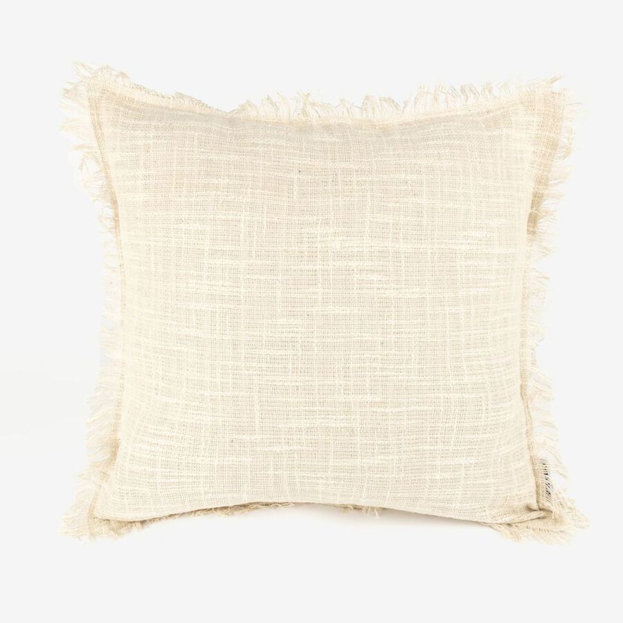 Funda de coj&iacute;n de algod&oacute;n con flecos Cuzco 45x45cm