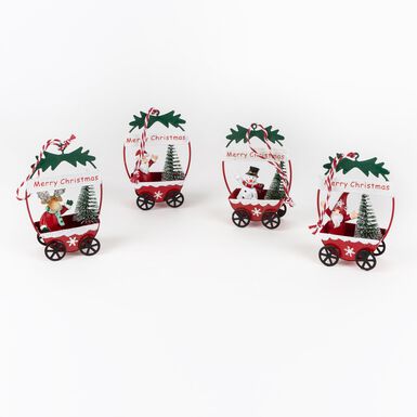 Figura decorativa carroza Navidad 10cm en varios modelos