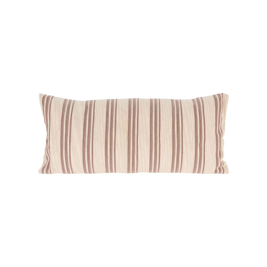 Coj&iacute;n rectangular de algod&oacute;n estampado rayas 70x30cm