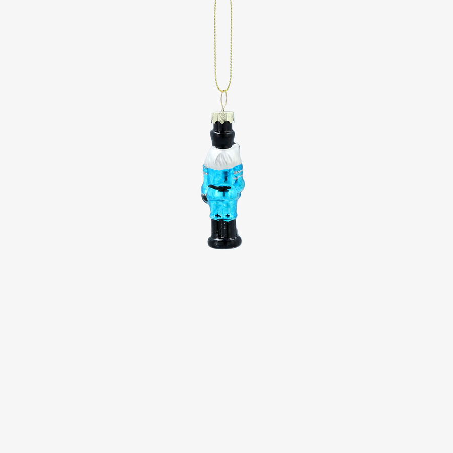 Adorno colgante de cascanueces azul de cristal 10cm