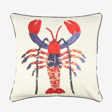 Funda de coj&iacute;n de algod&oacute;n Lobster 45x45cm