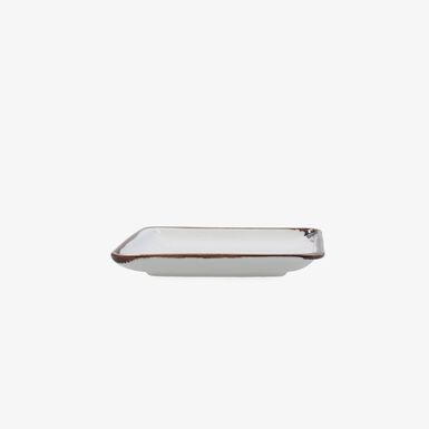 Bandeja cuadrada blanca de porcelana Pietra 15x15cm