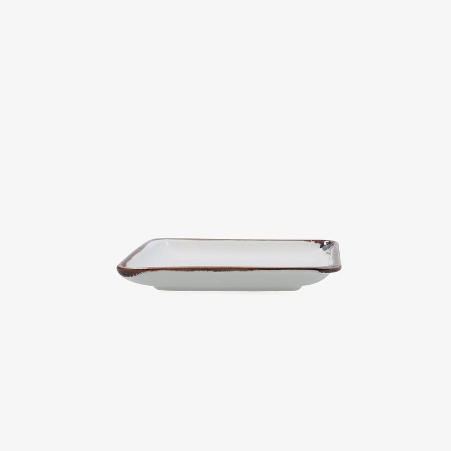 Bandeja cuadrada blanca de porcelana Pietra 15x15cm