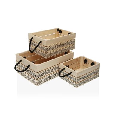 Caja madera con asas Moana 35x25x15cm