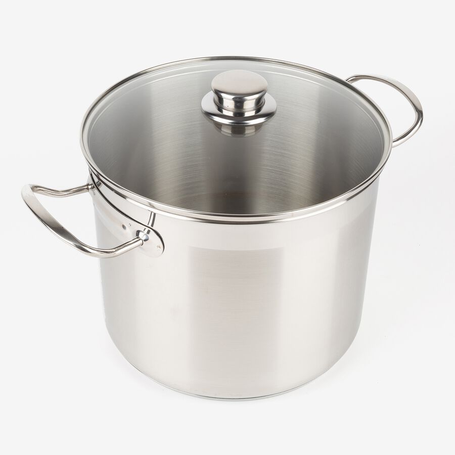 Olla de acero inoxidable con tapa de cristal &Oslash;30cm