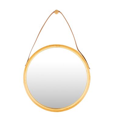 Espejo con asa de bamb&uacute; &Oslash;38cm