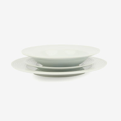 Vajilla de 18 piezas de porcelana blanca Adeja