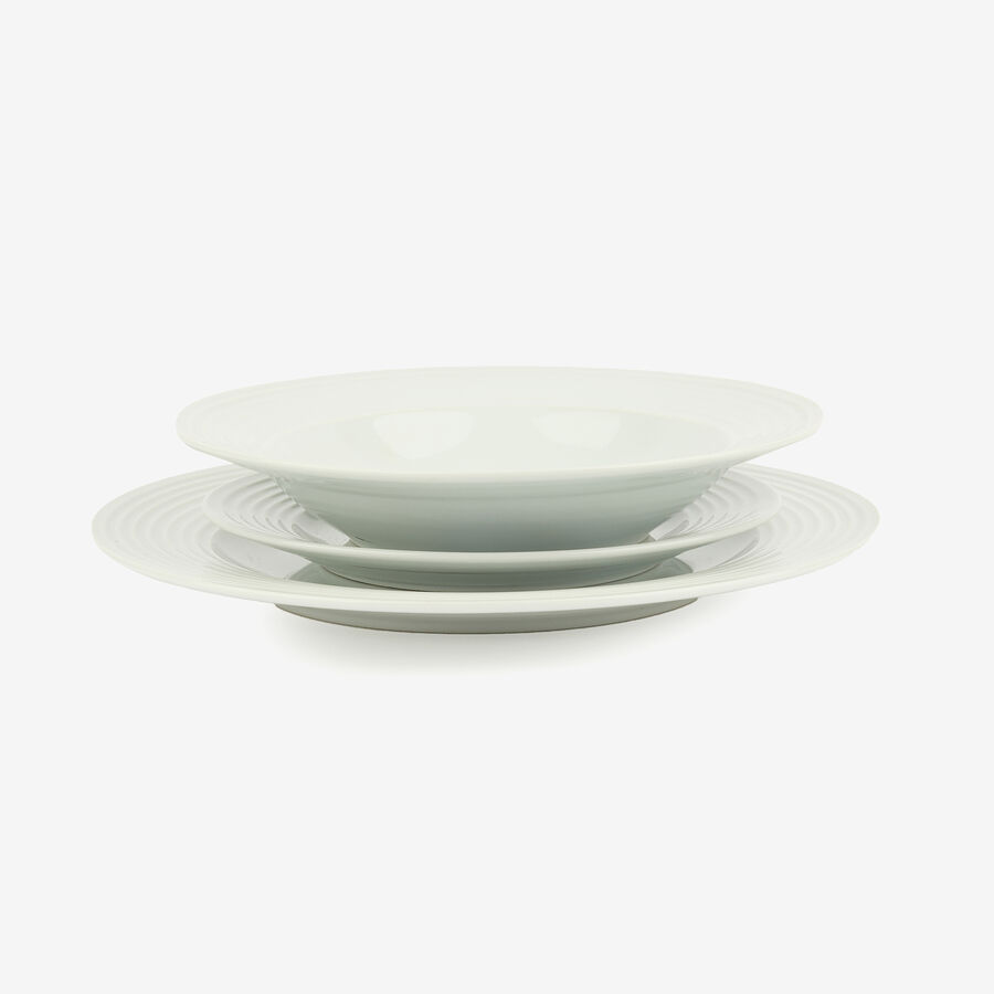 Vajilla de 18 piezas de porcelana blanca Adeja