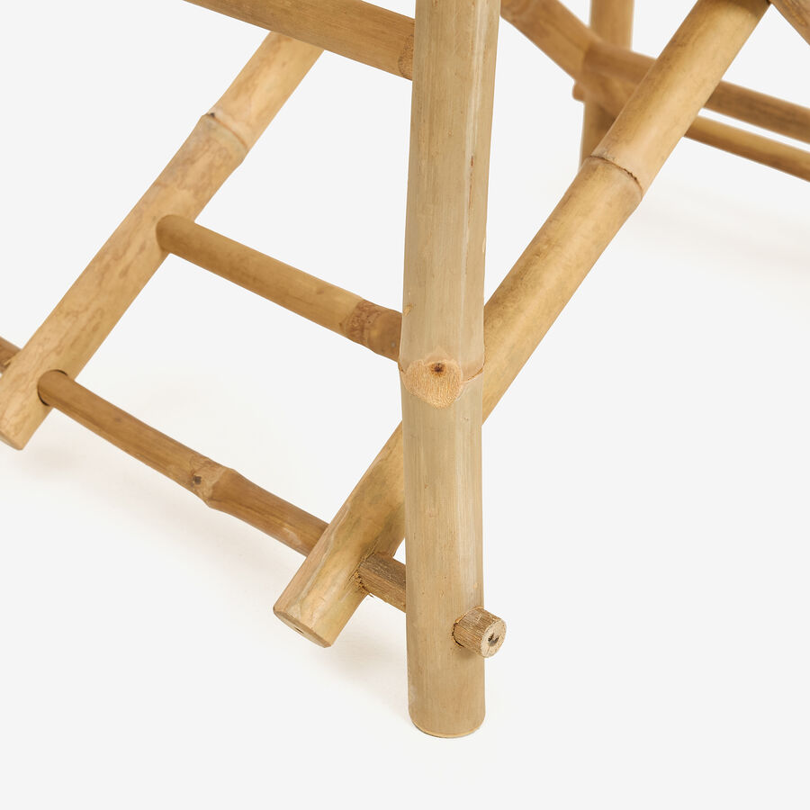 Silla de jardín de director de bambú blanca Chios 58x44x88cm