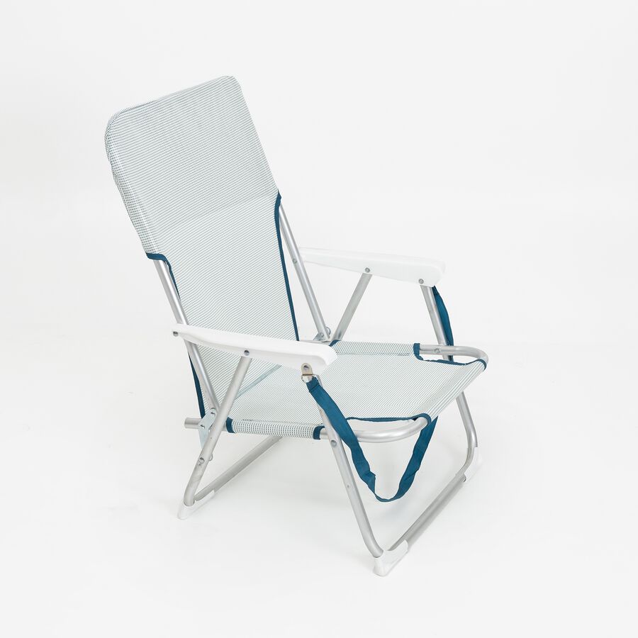 Silla de playa plegable de aluminio azul Medano 40x56x70cm