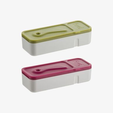 T&aacute;per de pl&aacute;stico rectangular con 2 compartimentos 15x6x4cm - 15/6cl