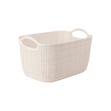 Cesta de polipropileno beige Badet 35x29x13cm