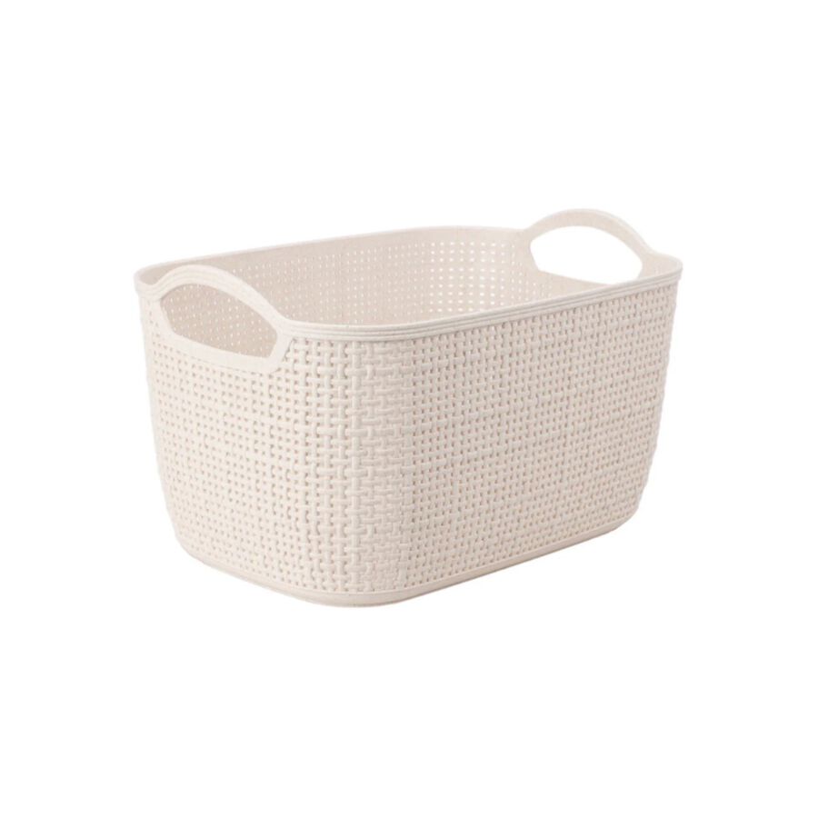 Cesta de polipropileno beige Badet 35x29x13cm