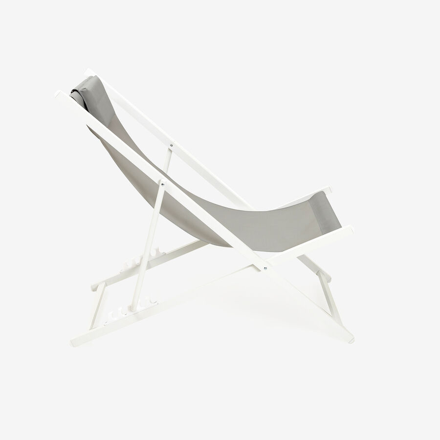 Hamaca reclinable de aluminio y textiline gris 104x58x76cm