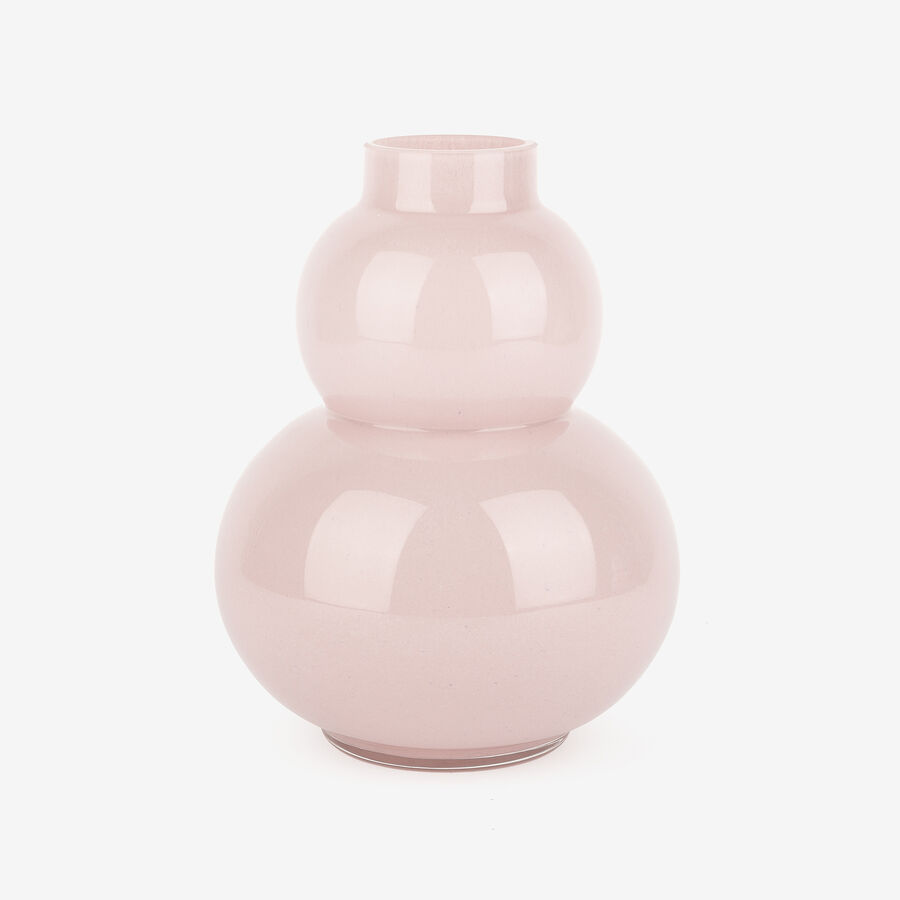 Jarrón de cristal rosa palo Lia Ø18x23cm