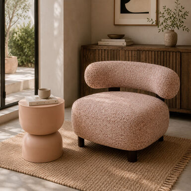 Mesa auxiliar totem de metal beige Arden &Oslash;31cm