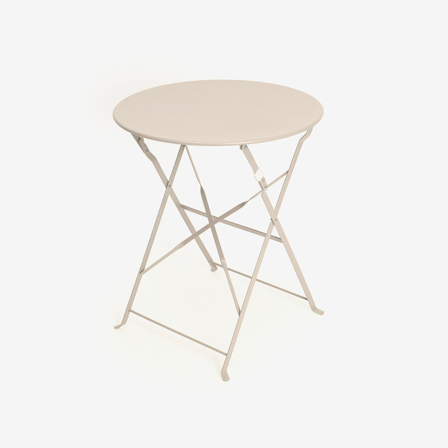 Set de jard&iacute;n de mesa y 2 sillas de acero gris claro Bistro