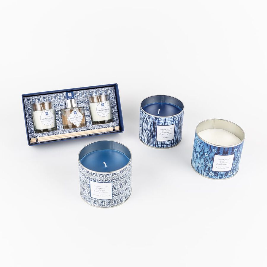 Vela con vaso de cristal aromática