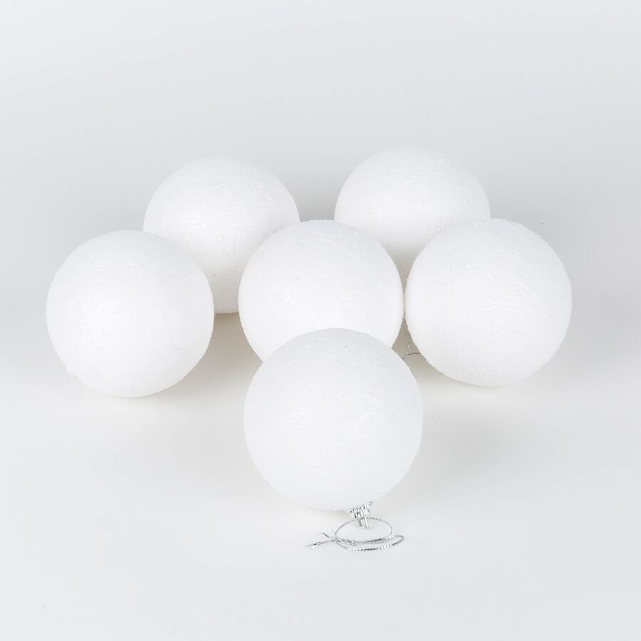 Set de 6 bolas &aacute;rbol Navidad blancas Snowball &Oslash;8cm