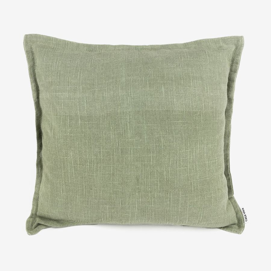 Funda de cojín de algodón verde Frida 45x45cm