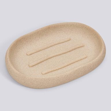 Jabonera Elia de resina beige 13,1x9,2cm