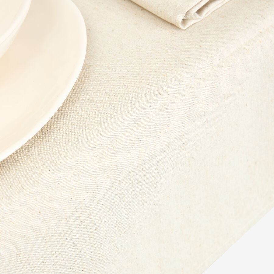 Mantel de lino beige Ador 140x140cm