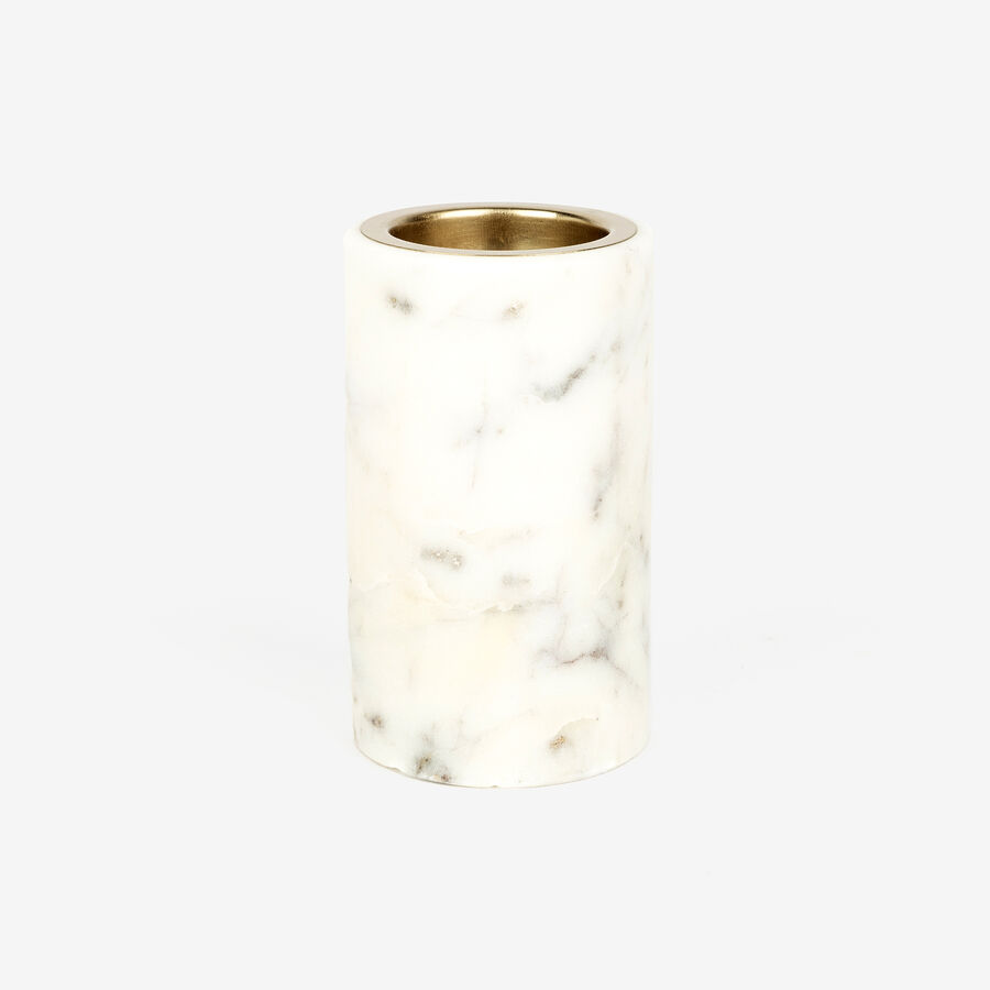 Portavelas de m&aacute;rmol dorado &Oslash;6x10cm
