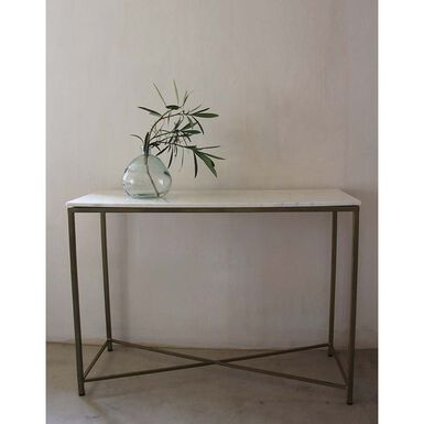 Consola de m&aacute;rmol Gold 110x40x80cm Clau&Chloe