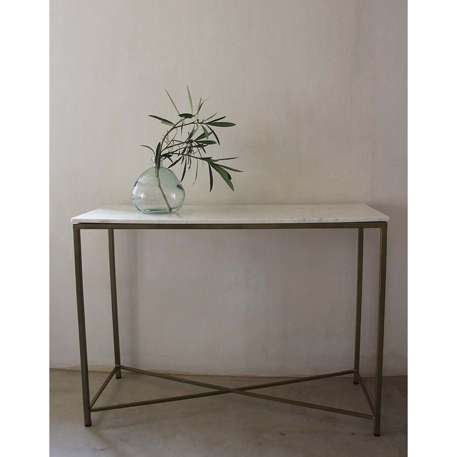 Consola de m&aacute;rmol Gold 110x40x80cm Clau&Chloe