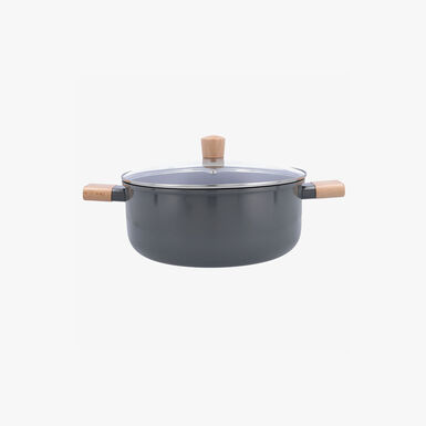 Cacerola con tapa de aluminio gris Mia &Oslash;28cm