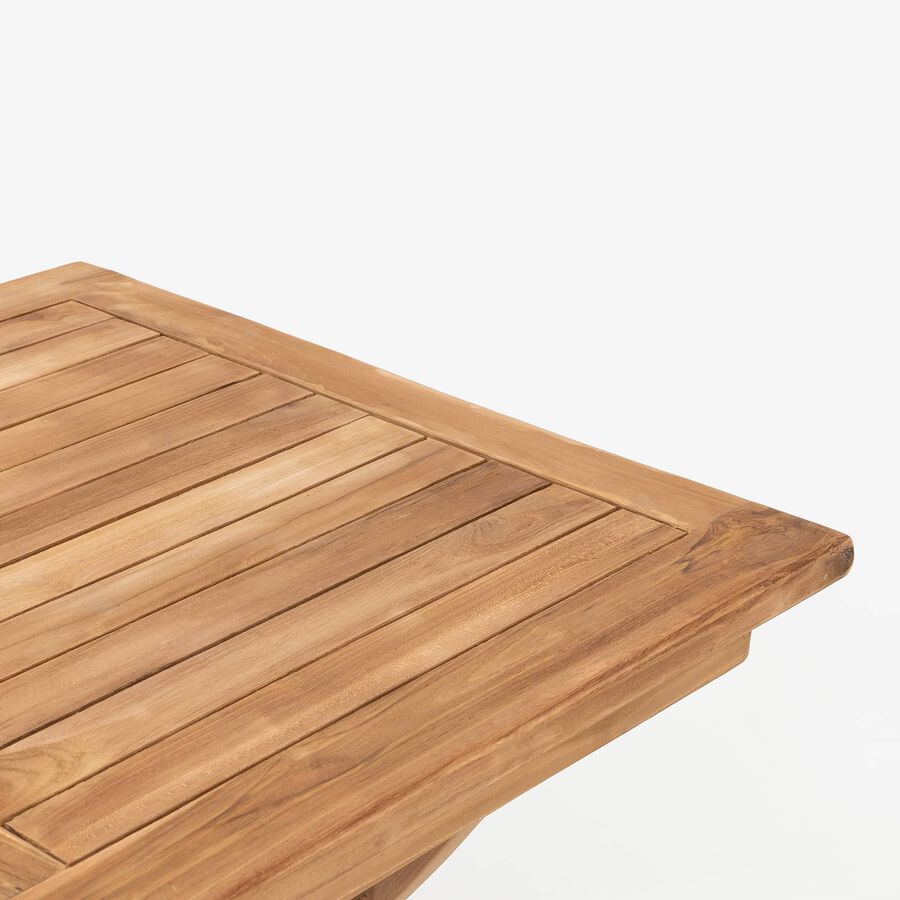 Mesa de jard&iacute;n plegable de madera de teca Azores 120x70x75cm