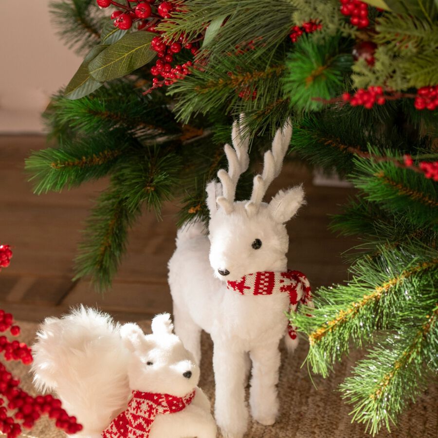 Figura decorativa Ciervo con bufanda 21x10x37cm