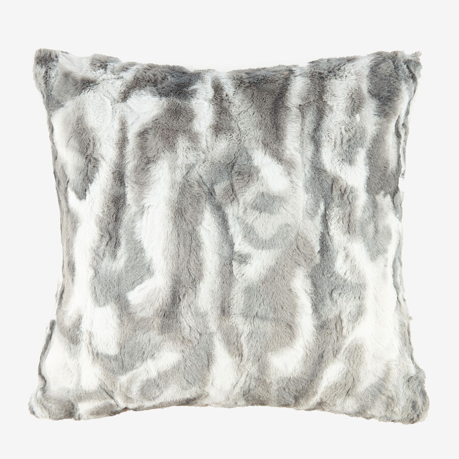 Funda de cojín de pelo gris 45x45cm