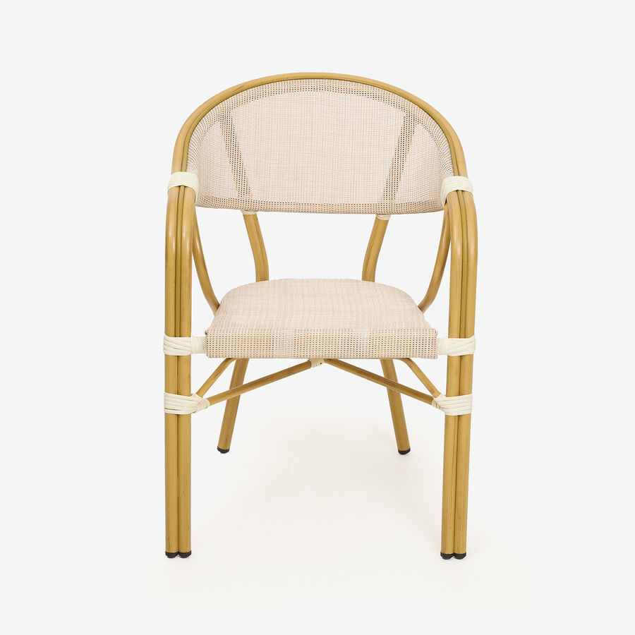 Silla de jardín bistro de textilene beige French 56x60x82cm