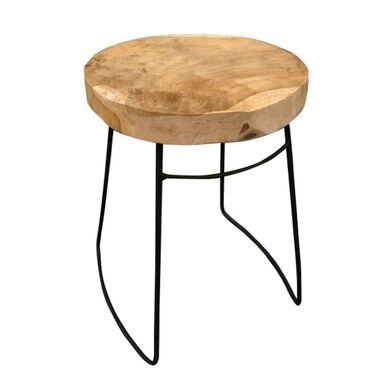 Taburete de madera de teca Tariq Ø33x40cm