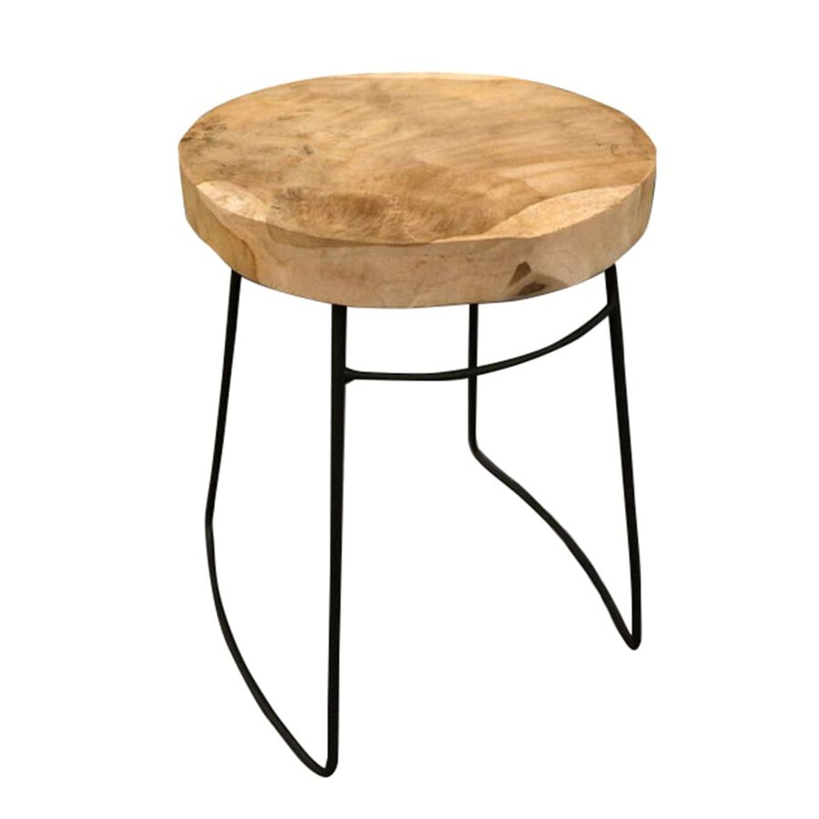 Taburete de madera de teca Tariq Ø33x40cm