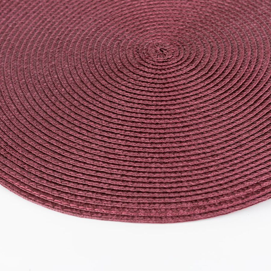 Mantel individual redondo tela plastificada burdeos &Oslash;38cm