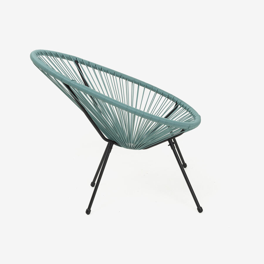 Silla de jardín de ratán sintético verde agua Acapulco 72x90x83cm