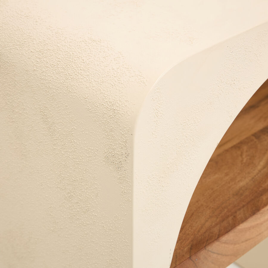 Aparador de microcemento y madera de acacia Kurli 120x35x76cm Clau&Chloe