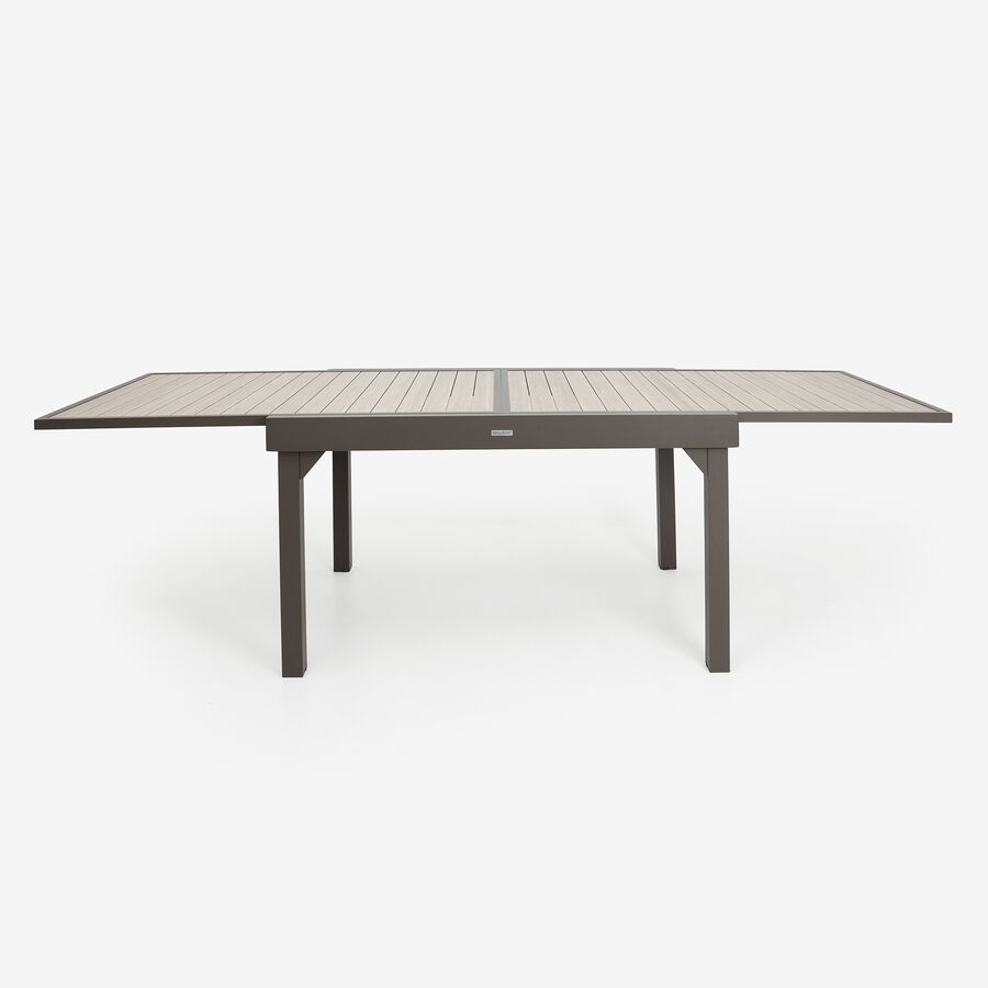 Mesa extensible gris de aluminio Palma 140/270x90cm