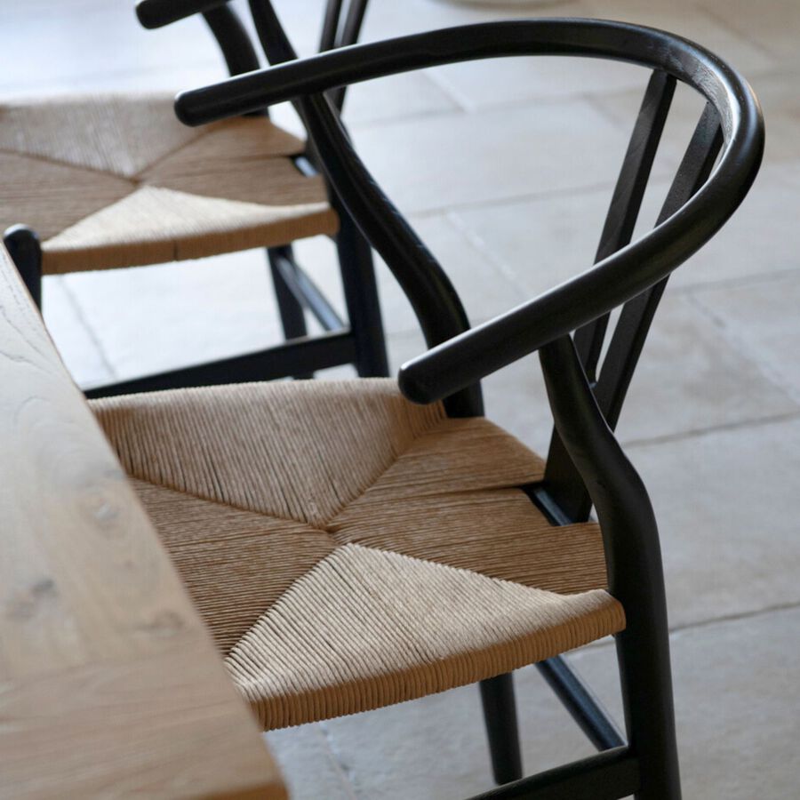 Silla de comedor de madera negra Irma 49x42x78cm Clau&Chloe