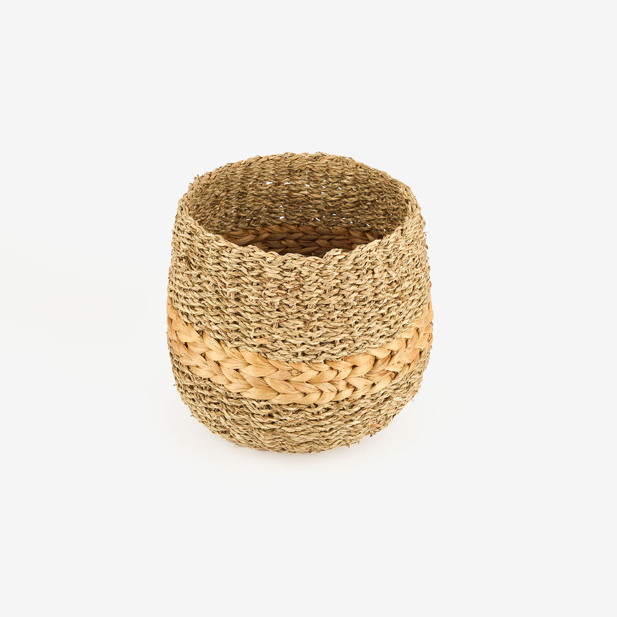 Cesta de fibras naturales Kenten Ø26x23cm