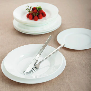 Vajilla de 18 piezas de opal blanca Biali