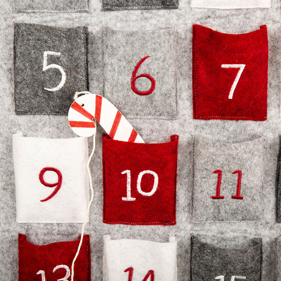 Calendario de adviento gris 80cm