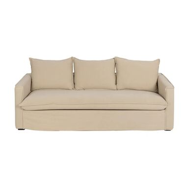 Sof&aacute; de 3 plazas de lino y algod&oacute;n beige Bristol 220x95x90cm
