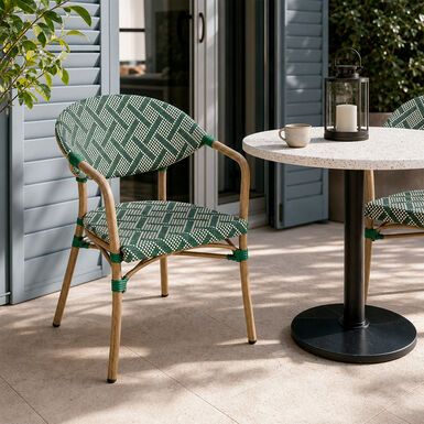 Silla de jard&iacute;n de rat&aacute;n sint&eacute;tico verde Selva 57x60x83cm