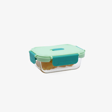 Recipiente herm&eacute;tico rectangular verde de vidrio Move box 0,37L