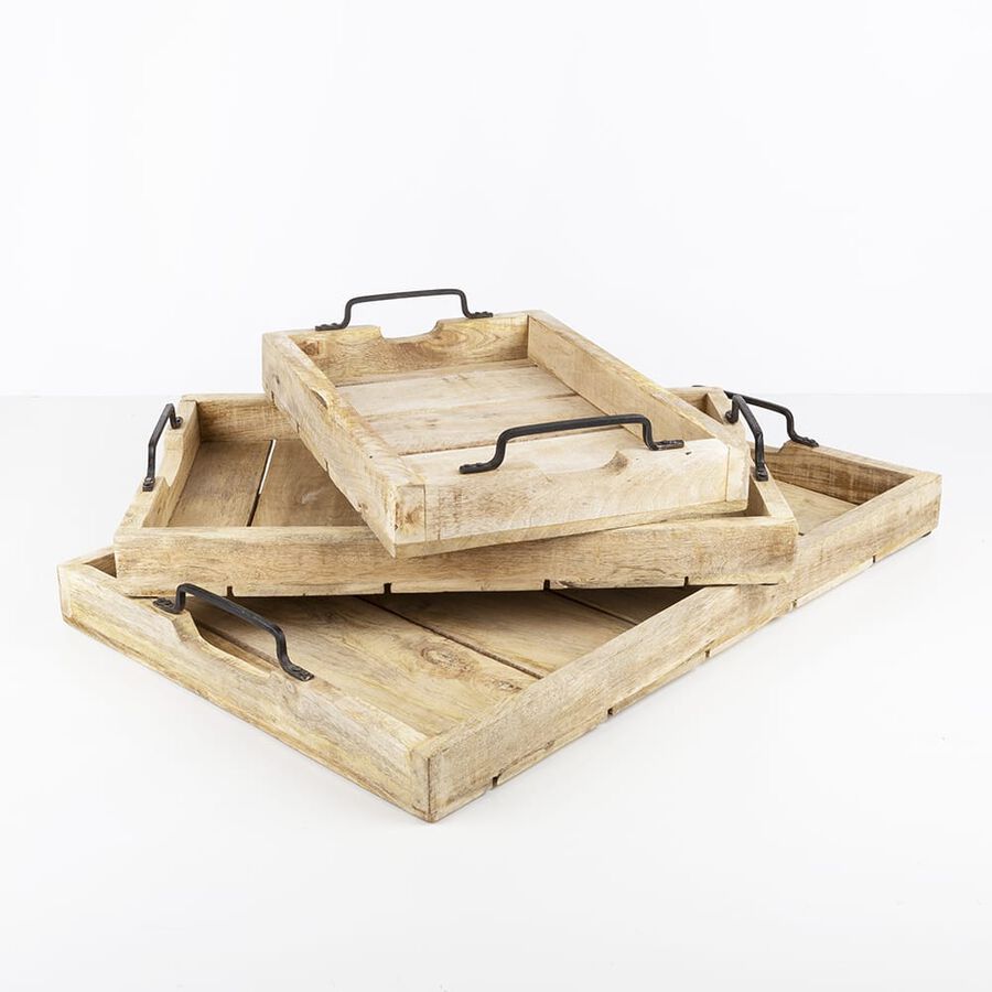 Bandeja de madera tablilla 37x25x7cm