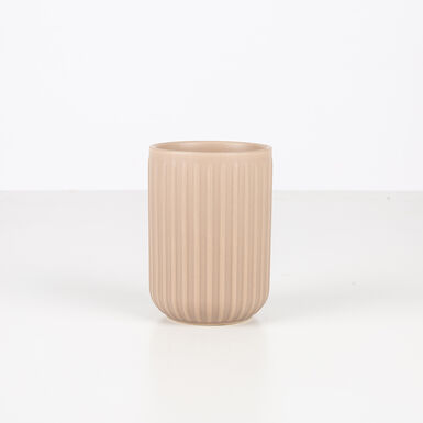 Vaso portacepillos de cer&aacute;mica Manhattan &Oslash;8x11cm